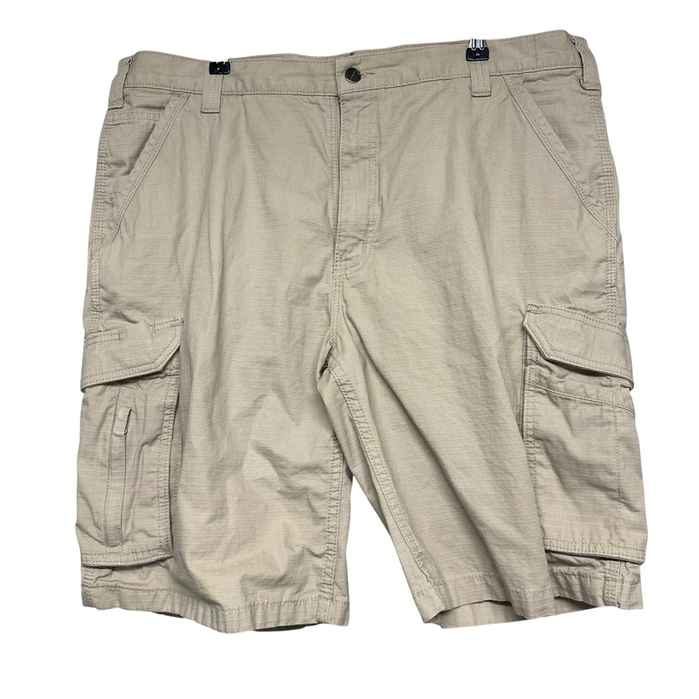 Carhartt Mens 40 Relaxed Fit Force Cargo Shorts Khaki Tan Work Utility Outdoor